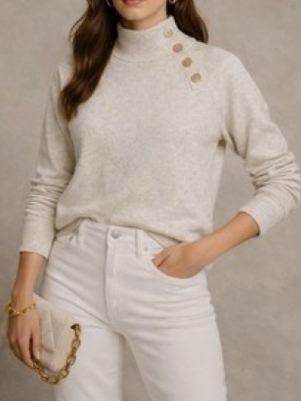 JCrew Factory Women’s Wide Button-Collar Tunic Sweatshirts in Cloudspun Fleece